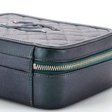 Filigree Vanity Case Quilted Iridescent Caviar Medium