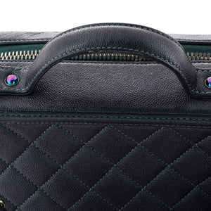 Filigree Vanity Case Quilted Iridescent Caviar Medium