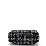 19 Flap Bag Quilted Houndstooth Tweed and Ribbon Medium