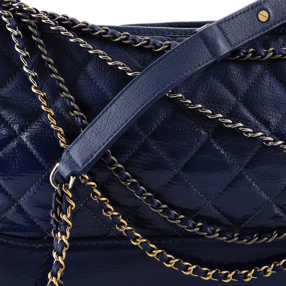Gabrielle Hobo Quilted Goatskin and Patent Medium