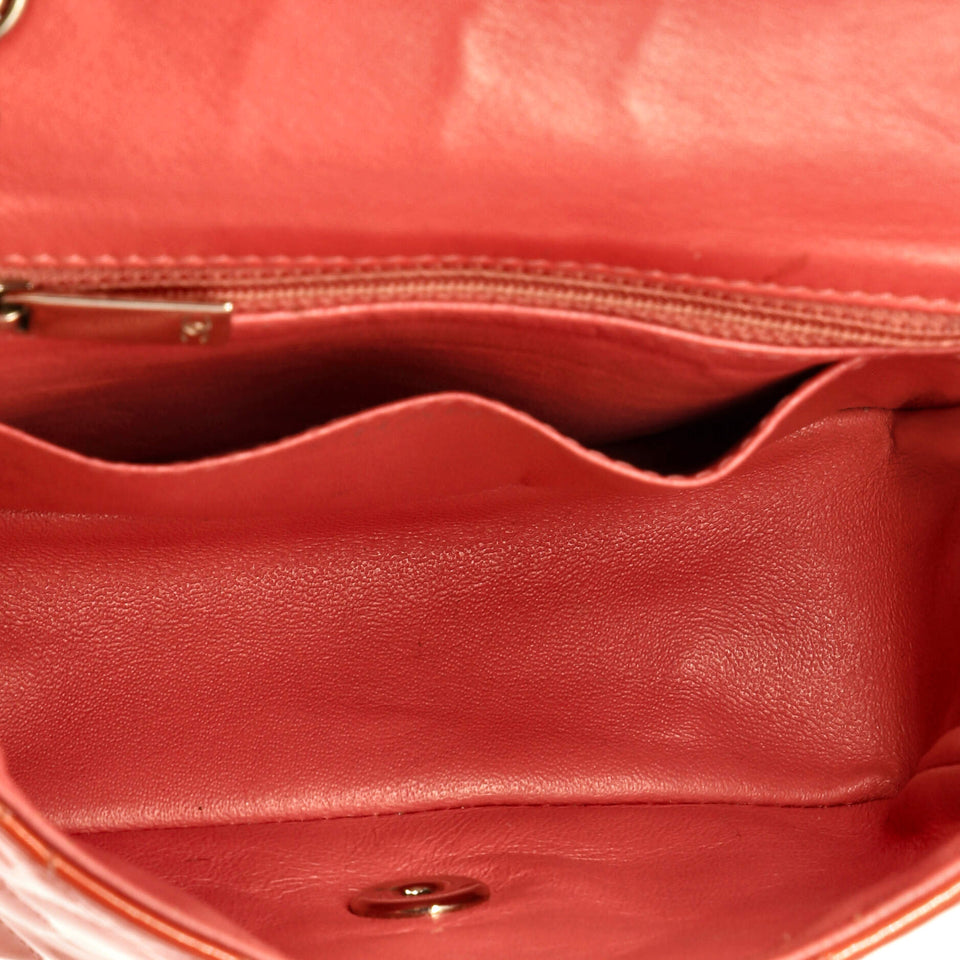 Square Classic Single Flap Bag Quilted Patent Mini