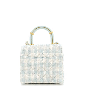 Crush Top Handle Flap Bag Quilted Tweed Mini