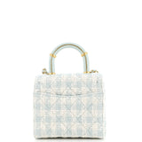 Crush Top Handle Flap Bag Quilted Tweed Mini
