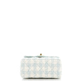 Crush Top Handle Flap Bag Quilted Tweed Mini