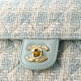 Crush Top Handle Flap Bag Quilted Tweed Mini