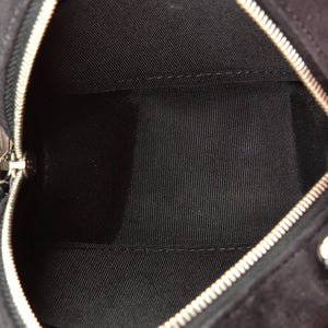 Star Round Clutch with Chain Quilted Suede with Crystal Embellished Charms