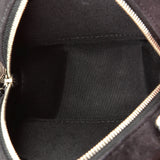 Star Round Clutch with Chain Quilted Suede with Crystal Embellished Charms