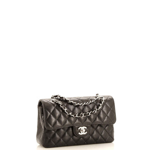 Classic Double Flap Bag Quilted Caviar Small
