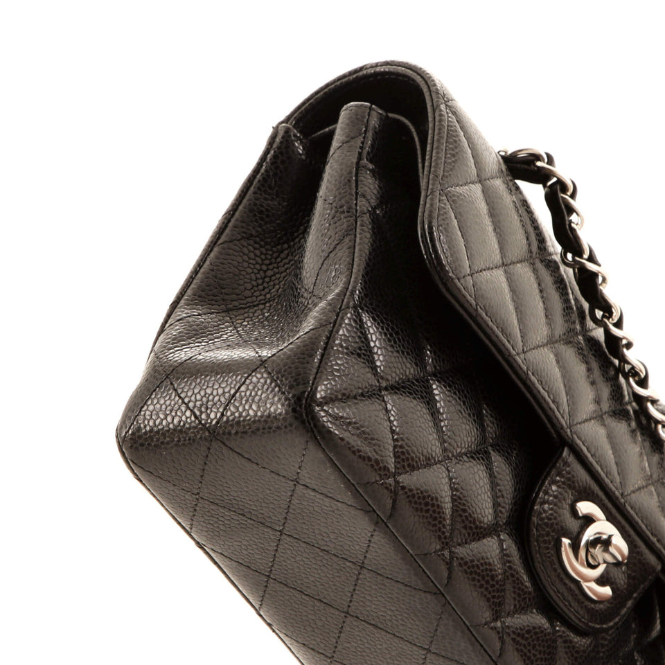 Classic Double Flap Bag Quilted Caviar Small