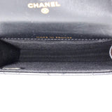 CC Flap Double Chain Belt Bag Quilted Goatskin Mini