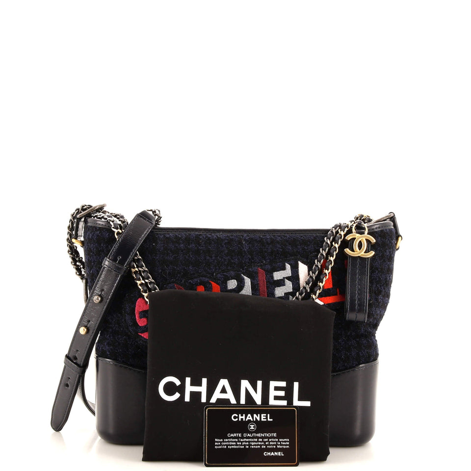 Gabrielle Logo Hobo Tweed and Calfskin Medium