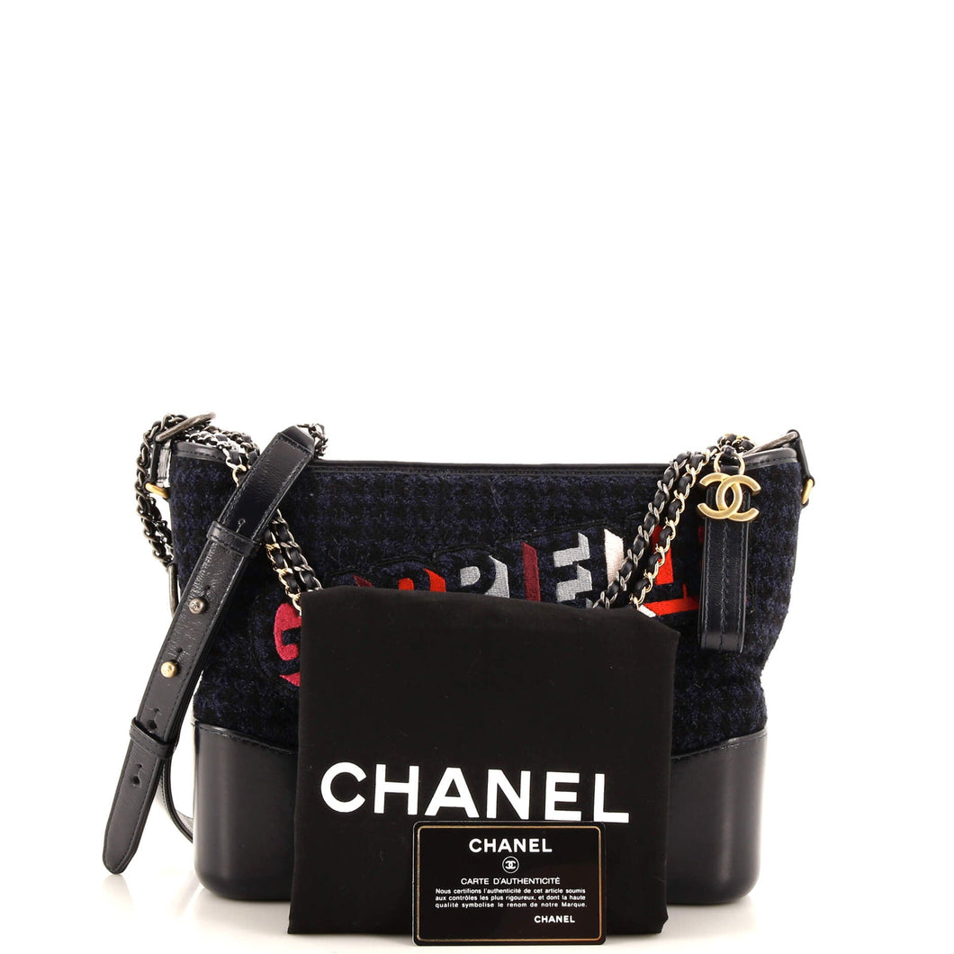 Gabrielle Logo Hobo Tweed and Calfskin Medium