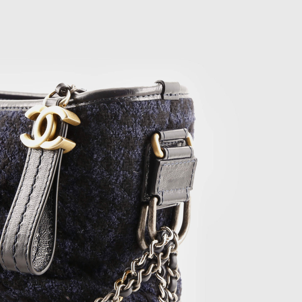 Gabrielle Logo Hobo Tweed and Calfskin Medium