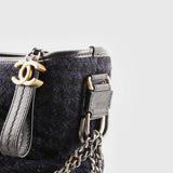 Gabrielle Logo Hobo Tweed and Calfskin Medium