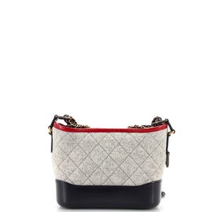 Gabrielle Logo Hobo Quilted Felt and Calfskin Small