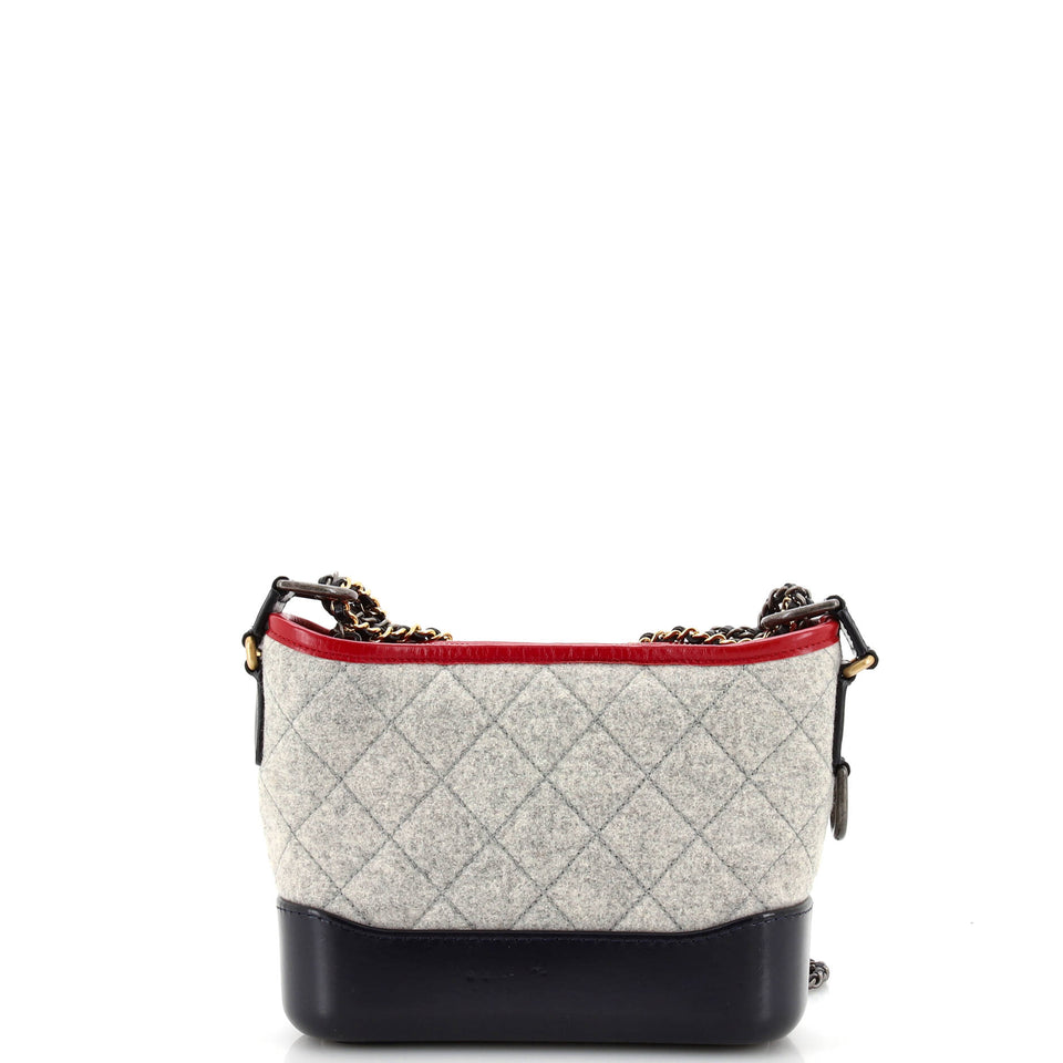 Gabrielle Logo Hobo Quilted Felt and Calfskin Small