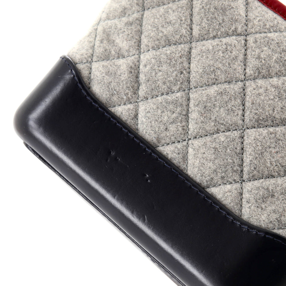 Gabrielle Logo Hobo Quilted Felt and Calfskin Small