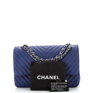 Classic Double Flap Bag Chevron Caviar Jumbo