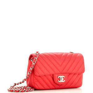 Classic Single Flap Bag Chevron Caviar Mini