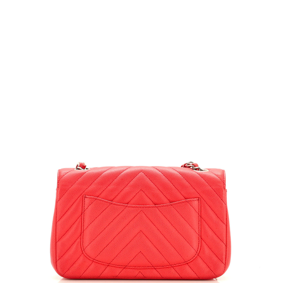 Classic Single Flap Bag Chevron Caviar Mini