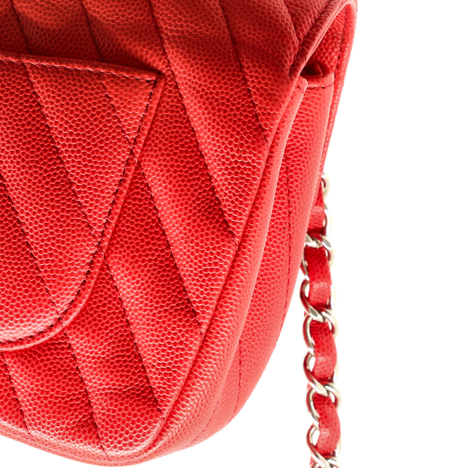 Classic Single Flap Bag Chevron Caviar Mini