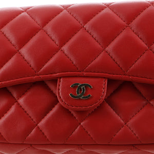 Phone Holder Zip Around Wallet on Chain Quilted Lambskin