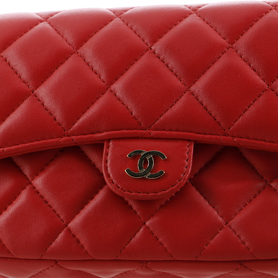 Phone Holder Zip Around Wallet on Chain Quilted Lambskin