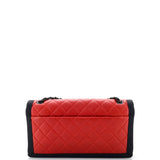 Two Tone Flap Bag Quilted Lambskin with Grosgrain Medium