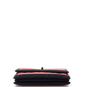 Two Tone Flap Bag Quilted Lambskin with Grosgrain Medium