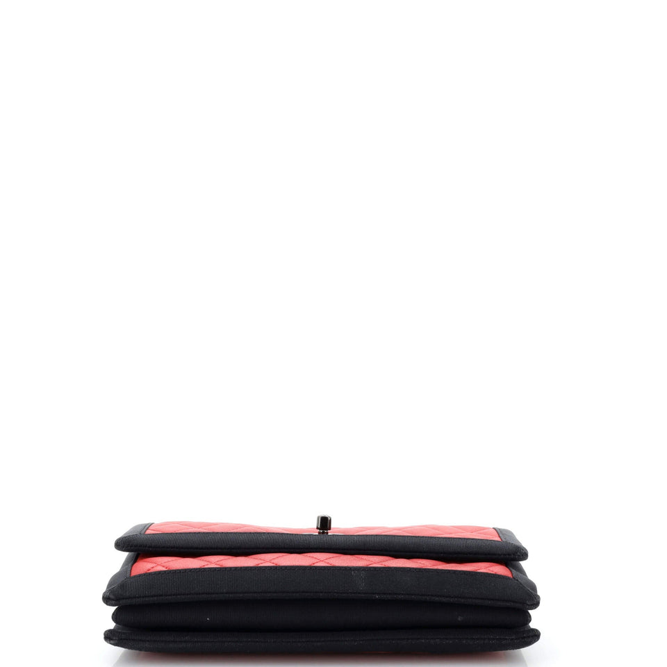Two Tone Flap Bag Quilted Lambskin with Grosgrain Medium