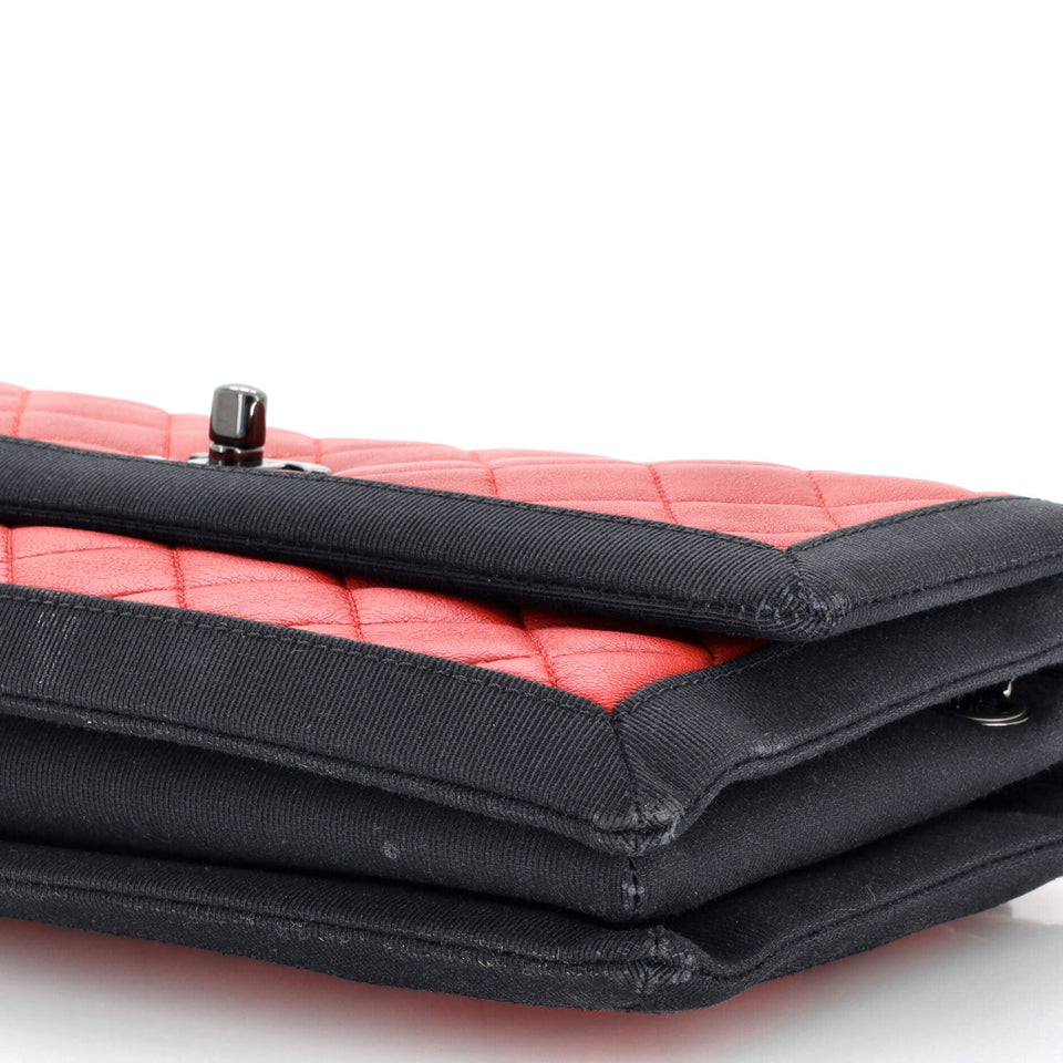 Two Tone Flap Bag Quilted Lambskin with Grosgrain Medium