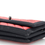 Two Tone Flap Bag Quilted Lambskin with Grosgrain Medium