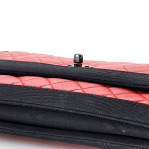Two Tone Flap Bag Quilted Lambskin with Grosgrain Medium