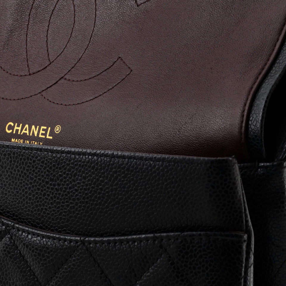 Classic Double Flap Bag Quilted Caviar Jumbo