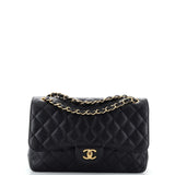 Classic Double Flap Bag Quilted Caviar Jumbo