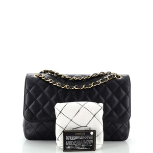 Classic Double Flap Bag Quilted Caviar Jumbo