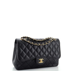 Classic Double Flap Bag Quilted Caviar Jumbo