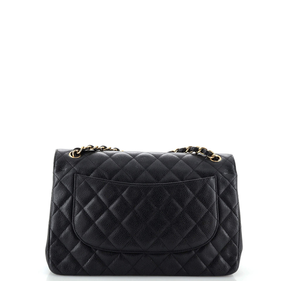 Classic Double Flap Bag Quilted Caviar Jumbo