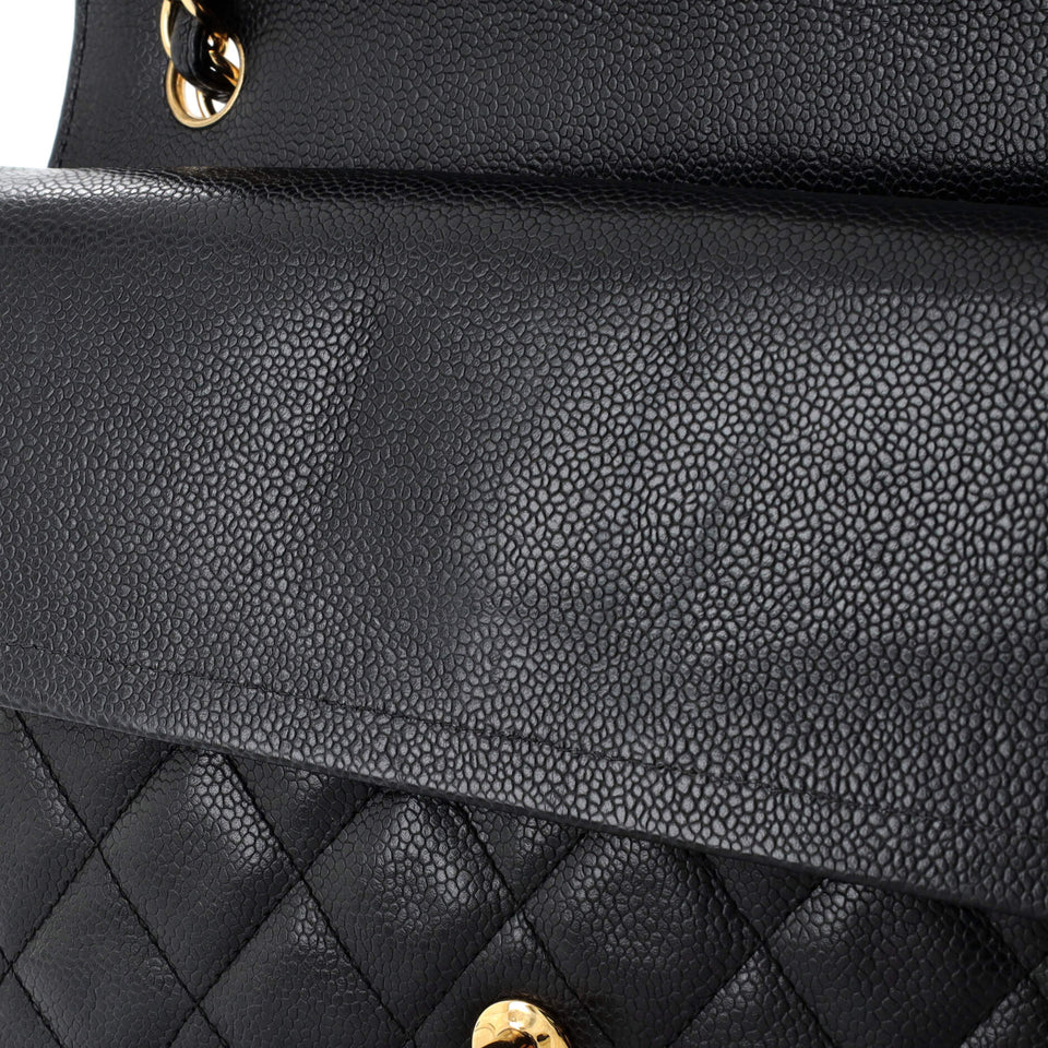 Classic Double Flap Bag Quilted Caviar Jumbo