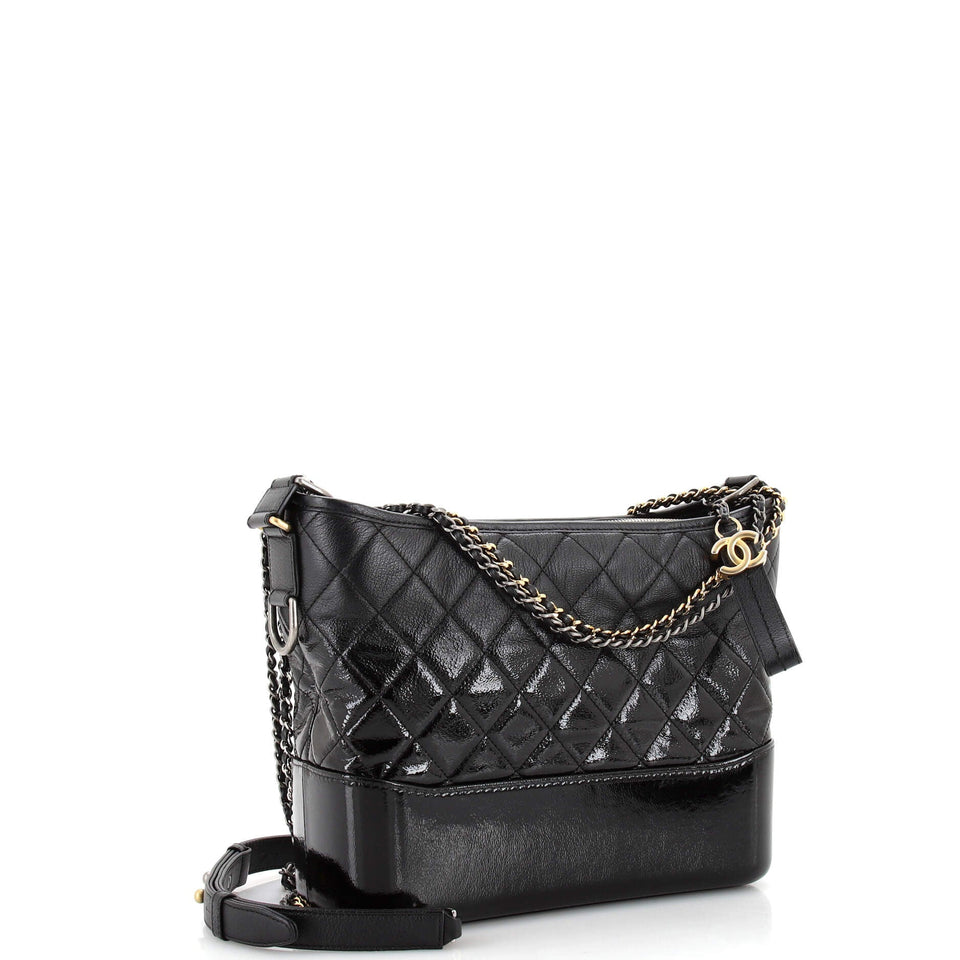 Gabrielle Hobo Quilted Goatskin and Patent Medium