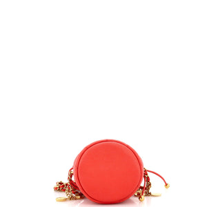 Medallion Charms Drawstring Bucket Bag Quilted Caviar Mini
