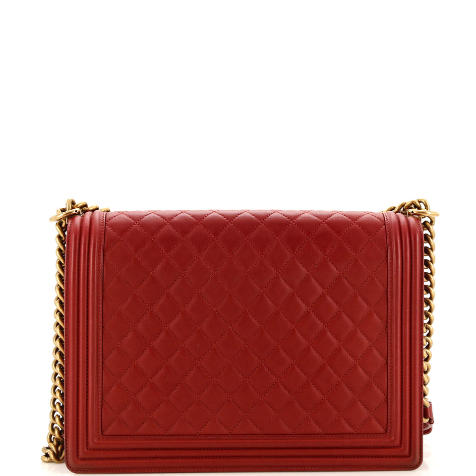 Boy Flap Bag Quilted Lambskin Large