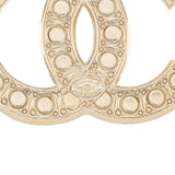 CC Brooch Metal with Crystals and Faux Pearls