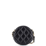 Camellia Round Clutch with Chain Lambskin