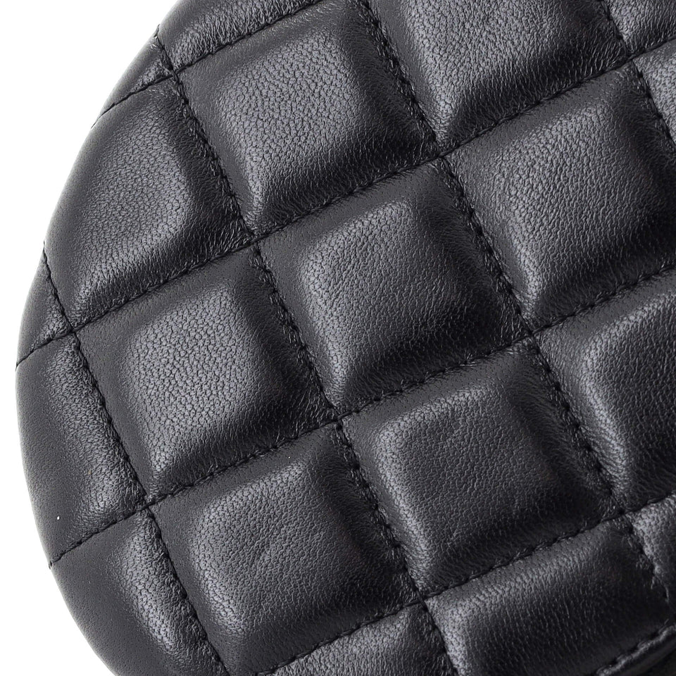 Camellia Round Clutch with Chain Lambskin