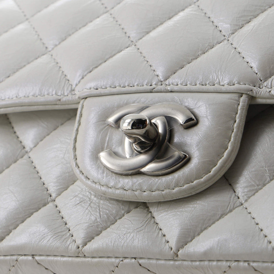 Classic Single Flap Bag Quilted Iridescent Crumpled Calfskin Mini