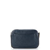 Button Up Camera Case Quilted Calfskin with Grosgrain Small