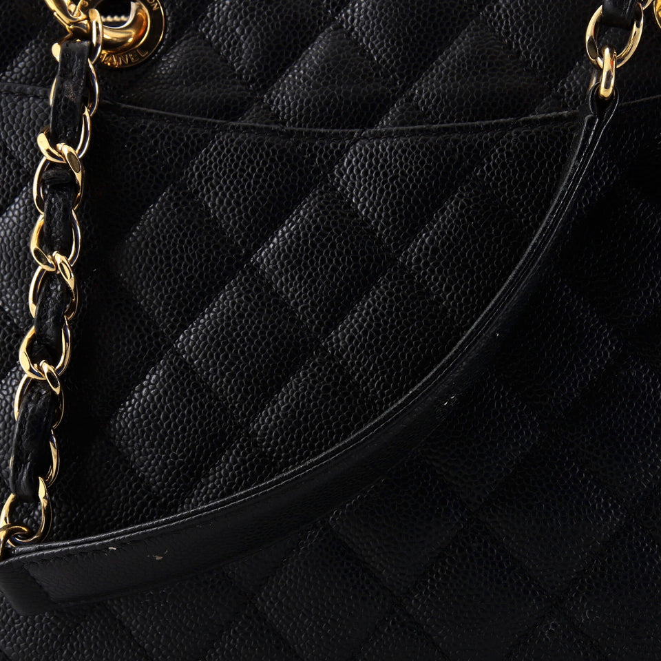 Grand Shopping Tote Quilted Caviar