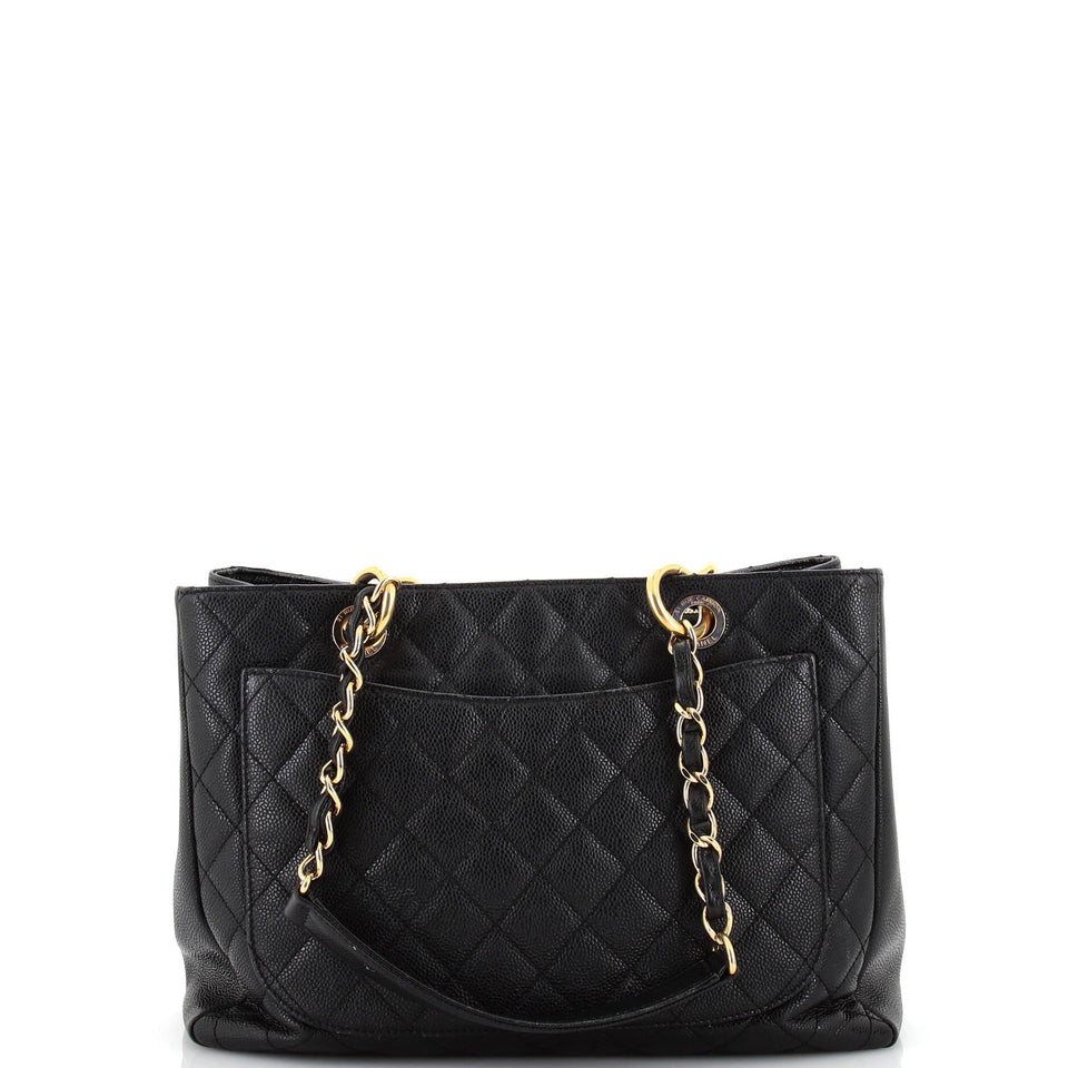 Grand Shopping Tote Quilted Caviar