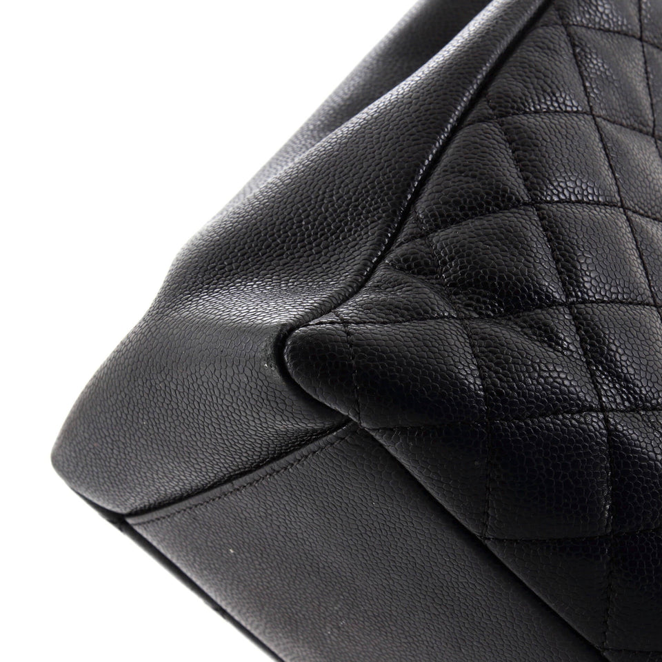 Grand Shopping Tote Quilted Caviar
